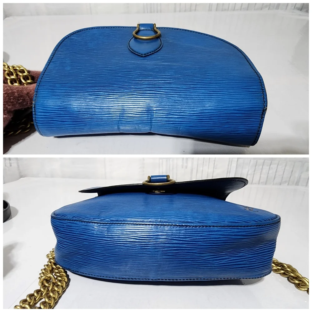 LOUIS VUITTON Epi Saint Cloud GM Shoulder Bag Blue
